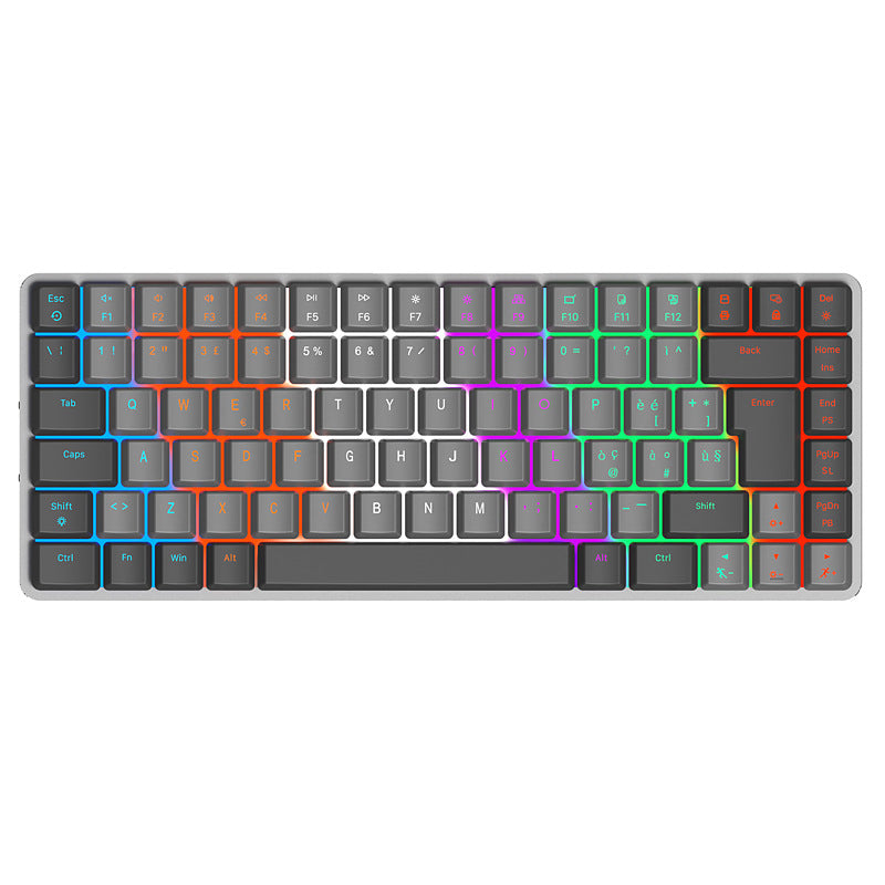 Wired Rainbow Light 84-Key Mechanical Gaming Keyboard With RGB Luminous Red Switches