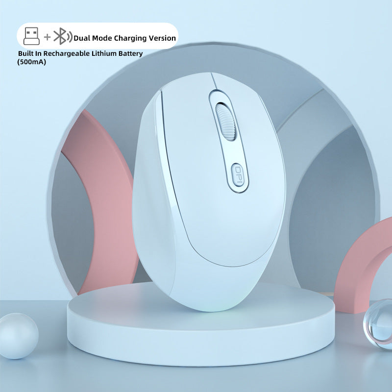 Dual-Mode Wireless Bluetooth Charging Mouse, Built-In 500mAh Battery, Multiple Versions, Ergonomic Design