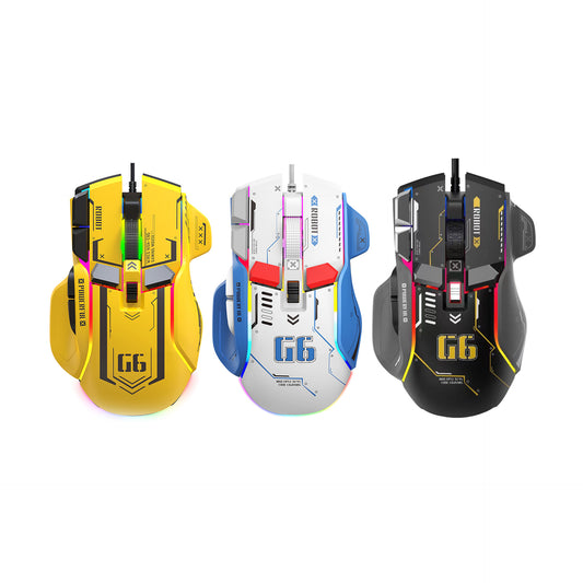 10-Key Wired Gaming Mouse, Macro Programming, 13 RGB Lighting Modes, 6 Adjustable DPI Levels Up To 12800