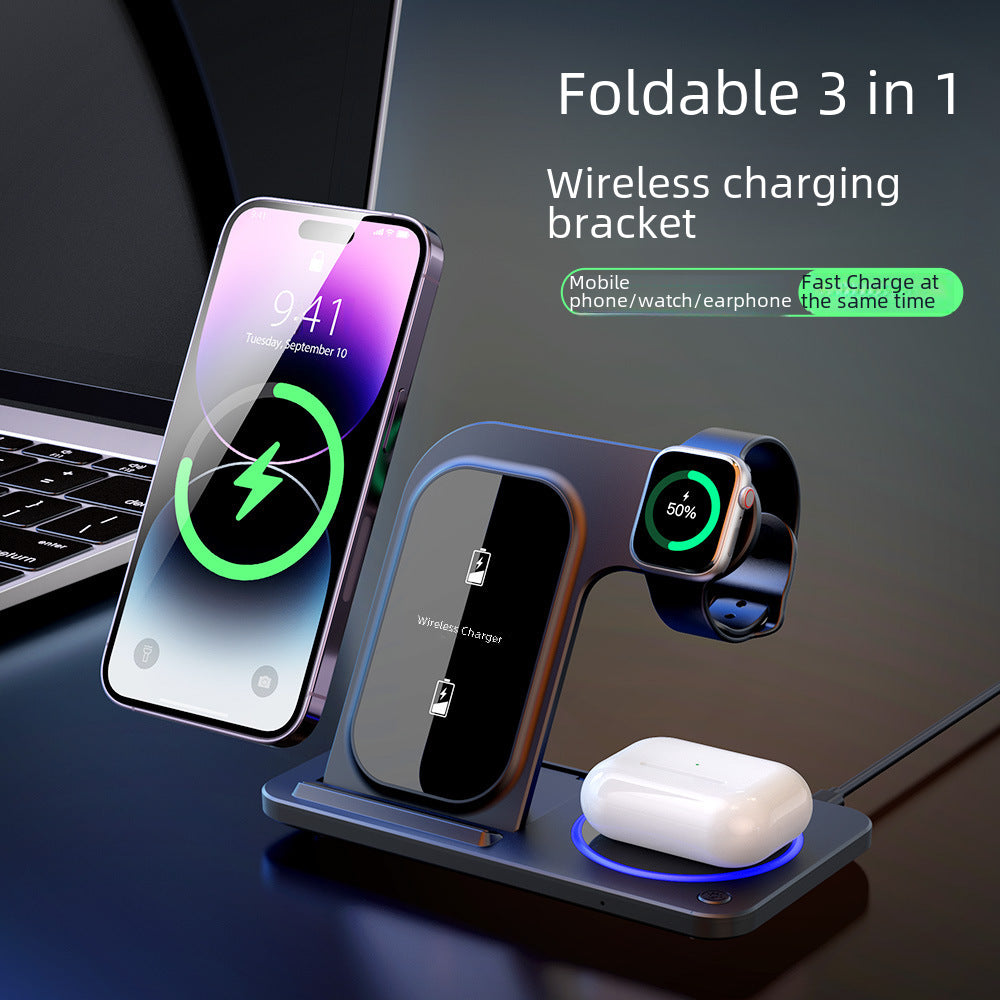 Foldable 3-in-1 Wireless 15W Fast Charger For iPhone 14/13/12 And Apple Watch