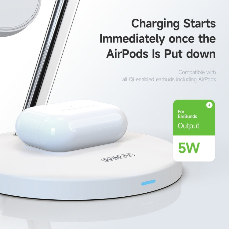 3-in-1 Wireless Charger, Compatible With Apple MagSafe, Earbuds, And Smartwatch, Fast Charging