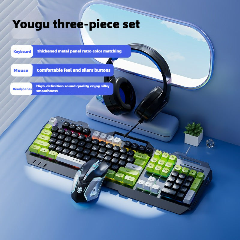 GX90 Wired Mechanical Feel Keyboard And Mouse Set For E-Sports Gaming