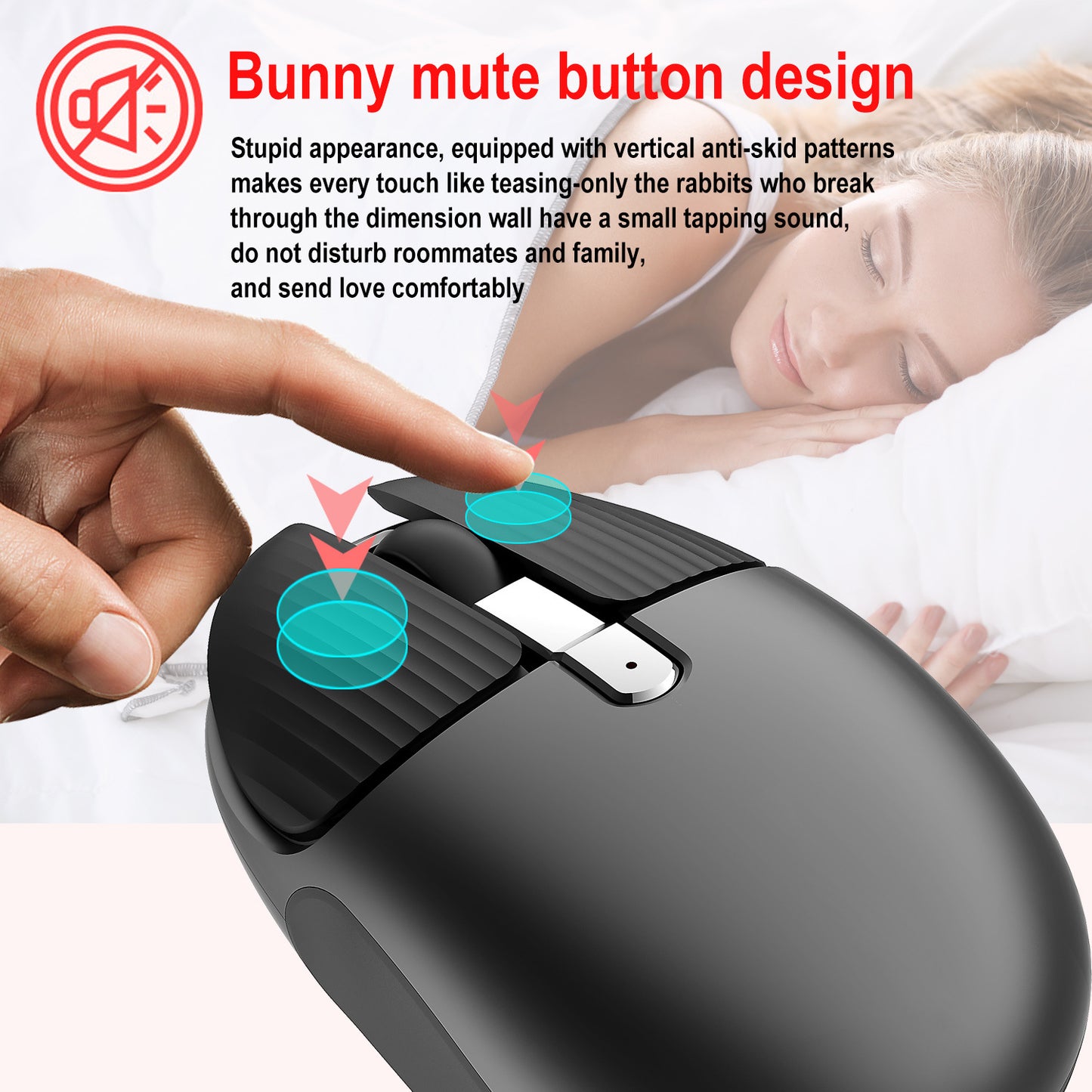 M106 Rechargeable 2.4G Wireless Mouse, Silent Design, Rabbit Style, One-Key Desktop Return, Ideal For Office Use