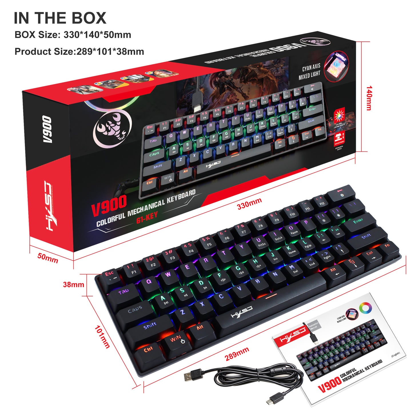 87-Key Wired Mechanical Keyboard, Red Switches, E-Sports And Office Use, Hot-Swappable, 20+ White Lighting Modes