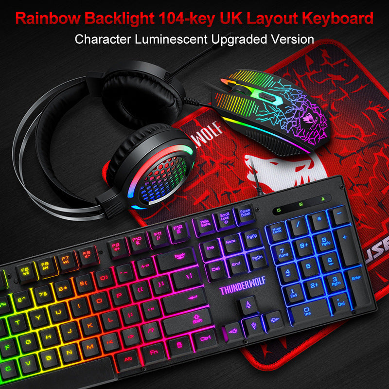 Keyboard Mouse Earphone Ear Pads Covers Suit Luminous Game Computer