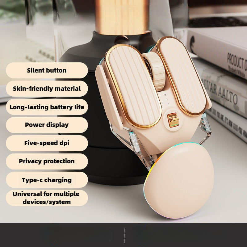 Rabbit-Shape Bluetooth Wireless Mouse, Dual Mode, Bass, Long Battery Life