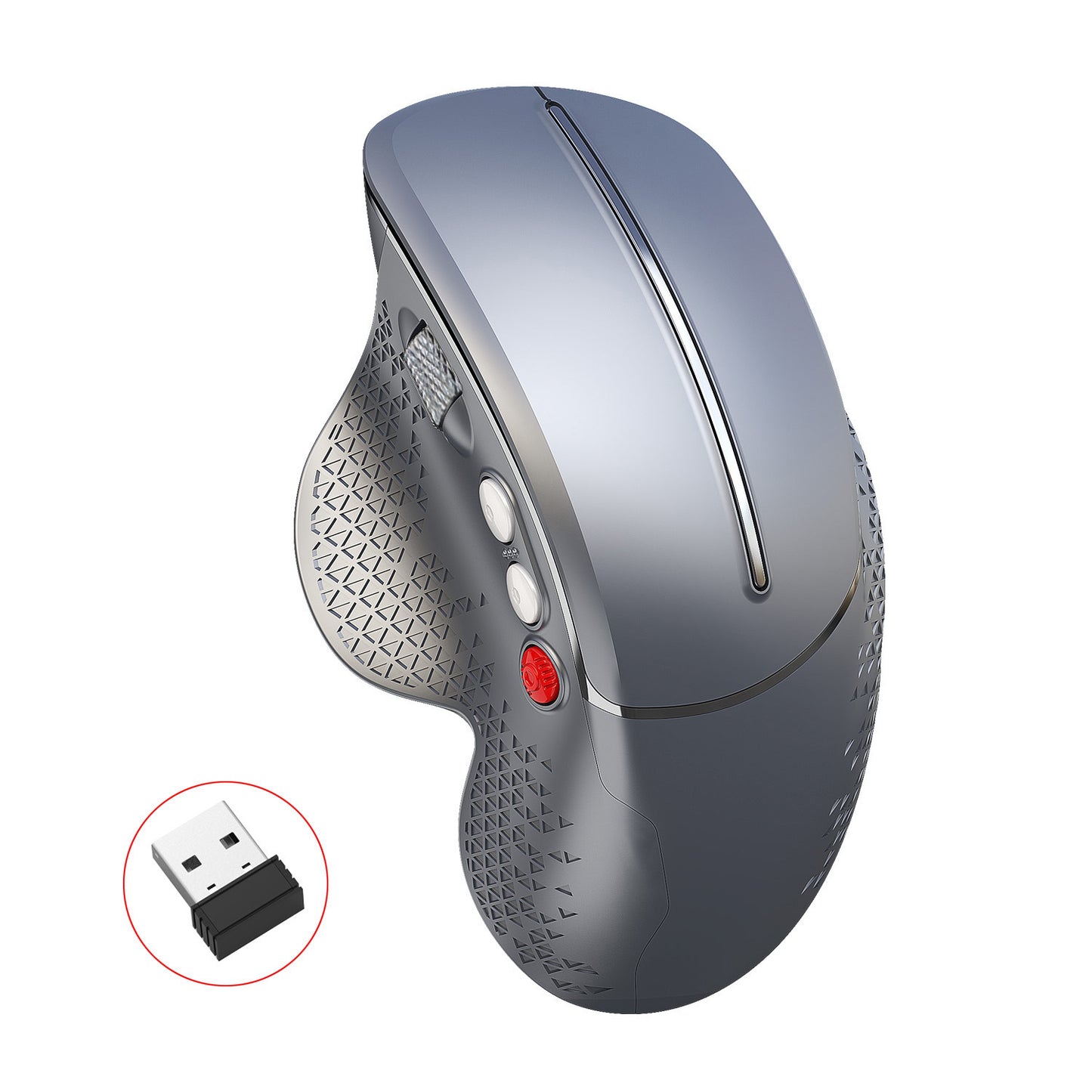 2.4G Vertical Wireless Mouse, Ergonomic Design, Comfortable Grip, Metal Side Scroll Wheel