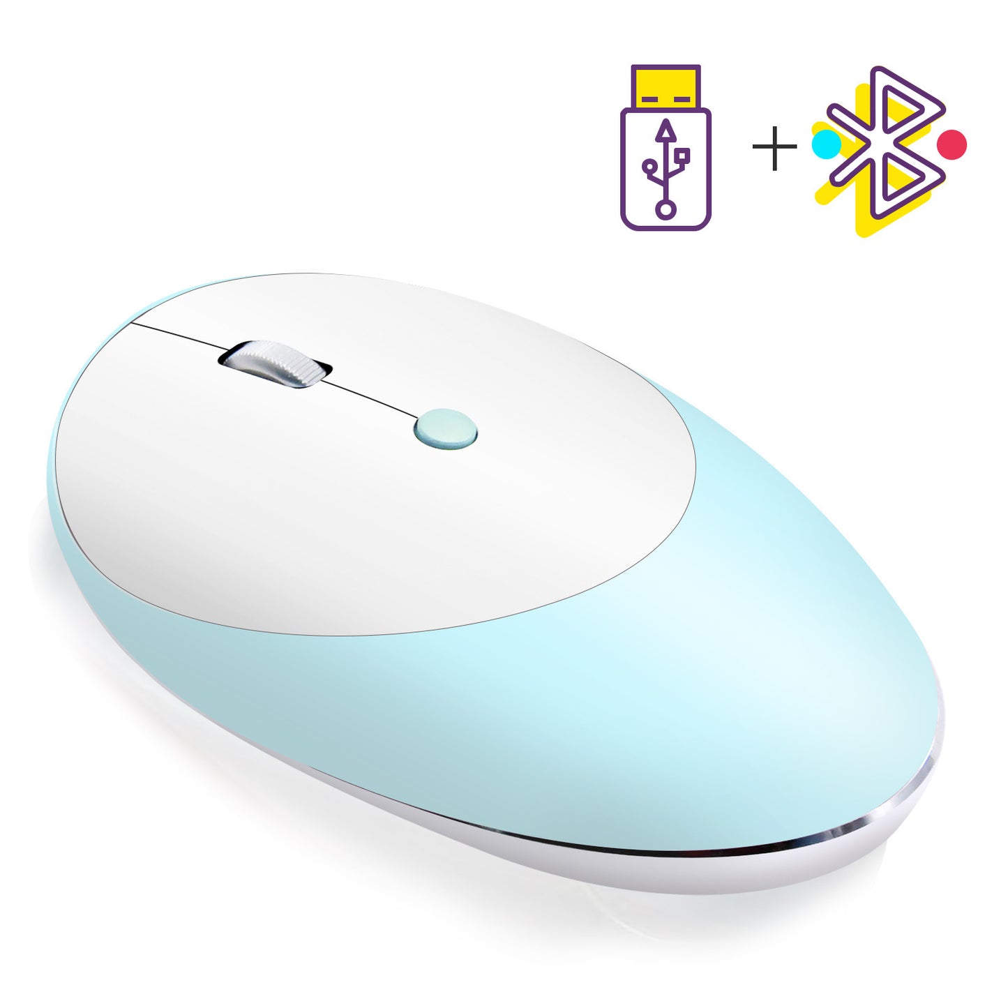 Wireless Tri-Mode Mouse, Bluetooth 5.0/3.0 and 2.4G Wireless, Silent Design