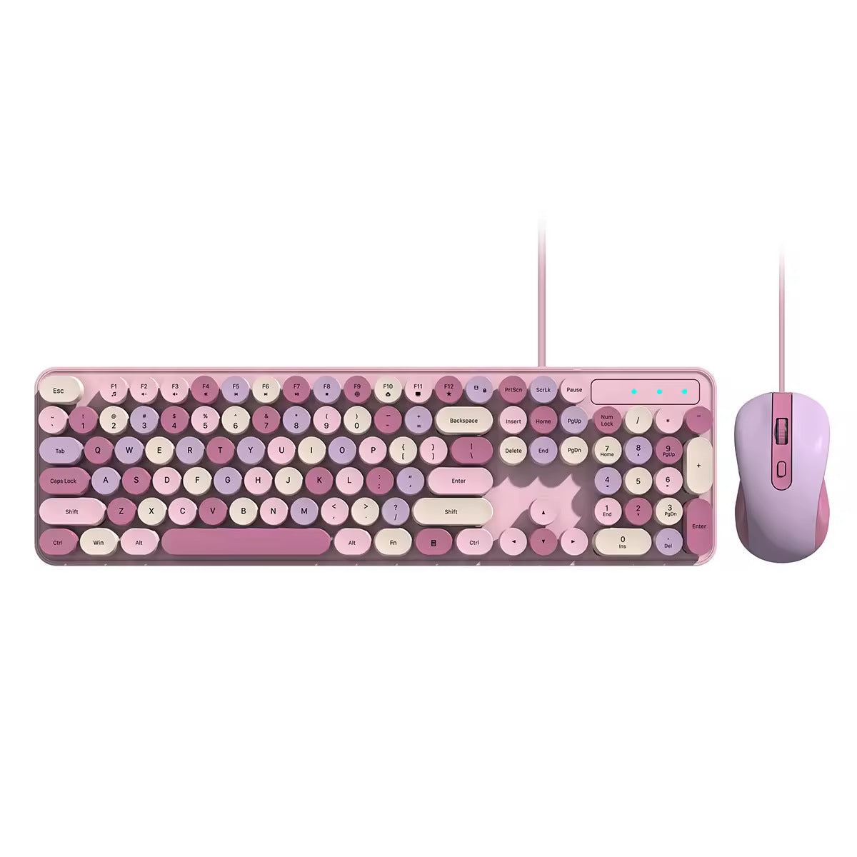 Customized 2.4G Wireless Pink Keyboard And Mouse Set