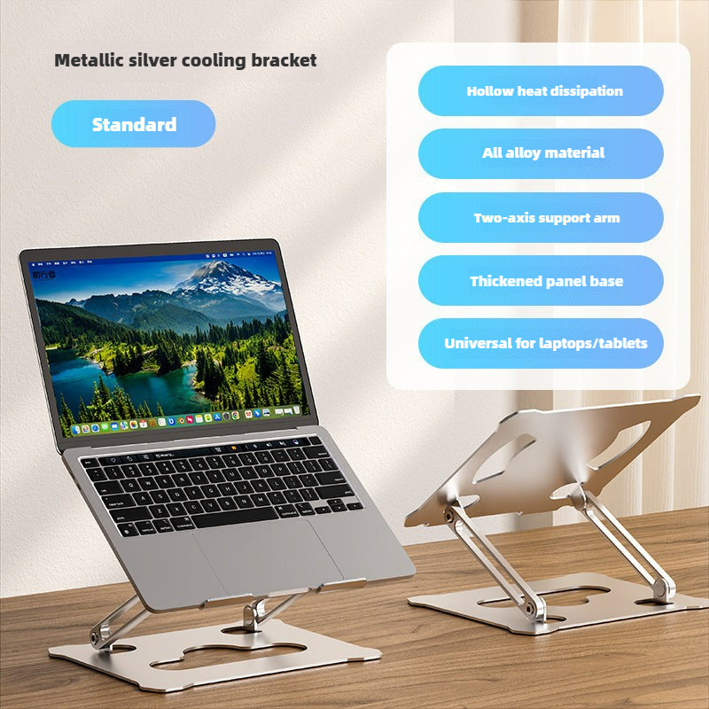 Portable Laptop Stand, Aluminum Alloy, Hollow Design, 360° Rotatable