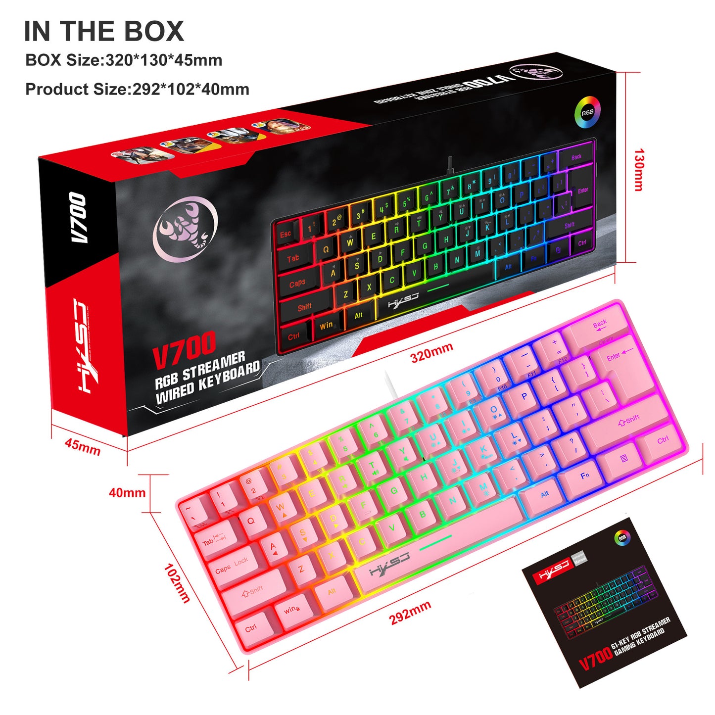 87-Key Wired Mechanical Keyboard, Red Switches, E-Sports And Office Use, Hot-Swappable, 20+ White Lighting Modes