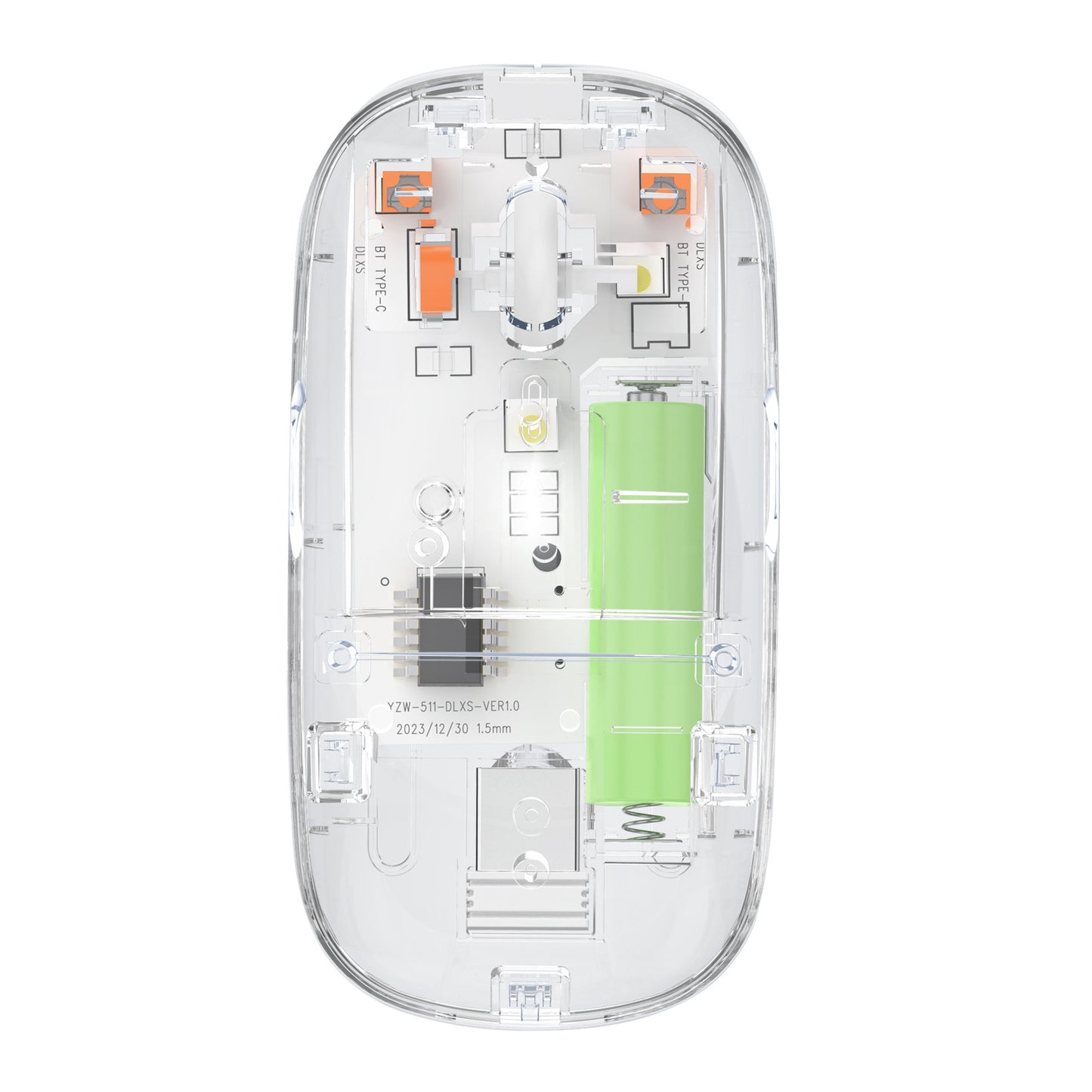 Transparent M80 Dual-Mode Wireless Mouse, Silent Design