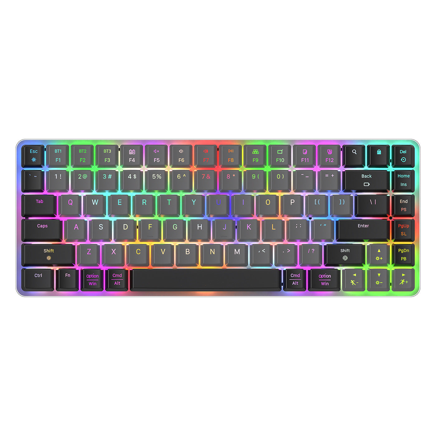 Wired Rainbow Light 84-Key Mechanical Gaming Keyboard With RGB Luminous Red Switches