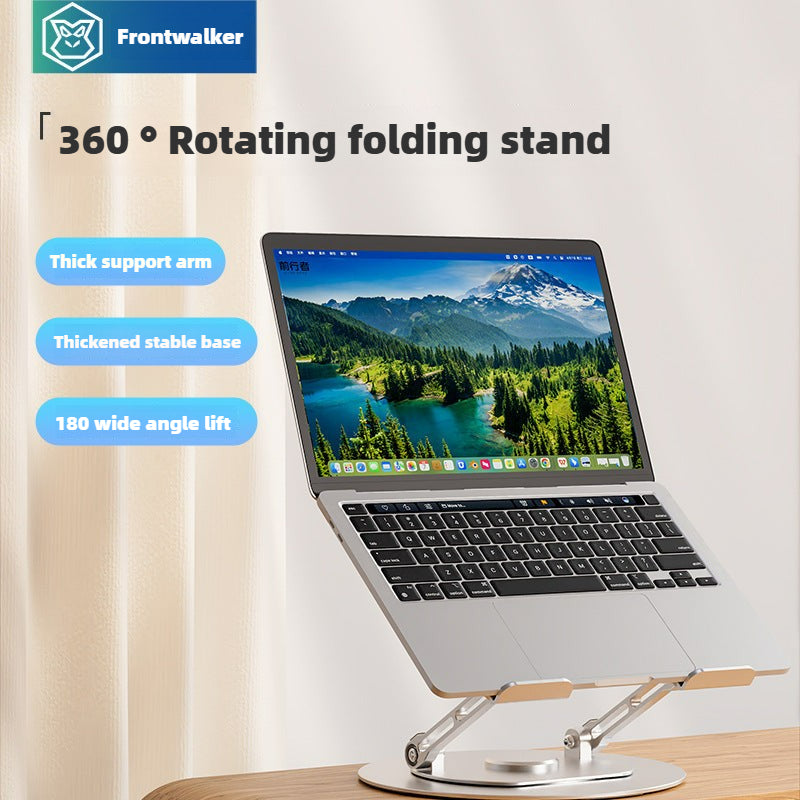 Portable Laptop Stand, Aluminum Alloy, Hollow Design, 360° Rotatable