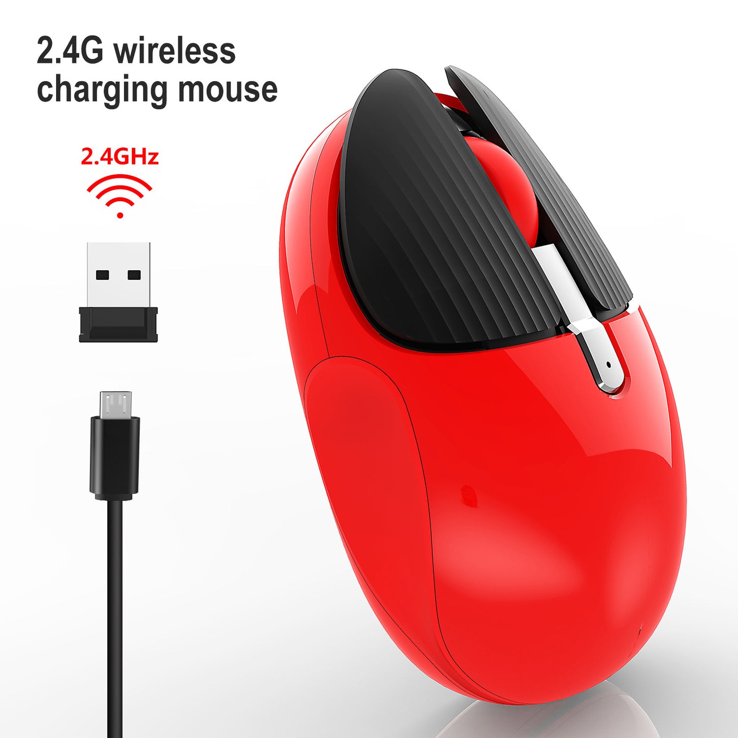 M106 Rechargeable 2.4G Wireless Mouse, Silent Design, Rabbit Style, One-Key Desktop Return, Ideal For Office Use