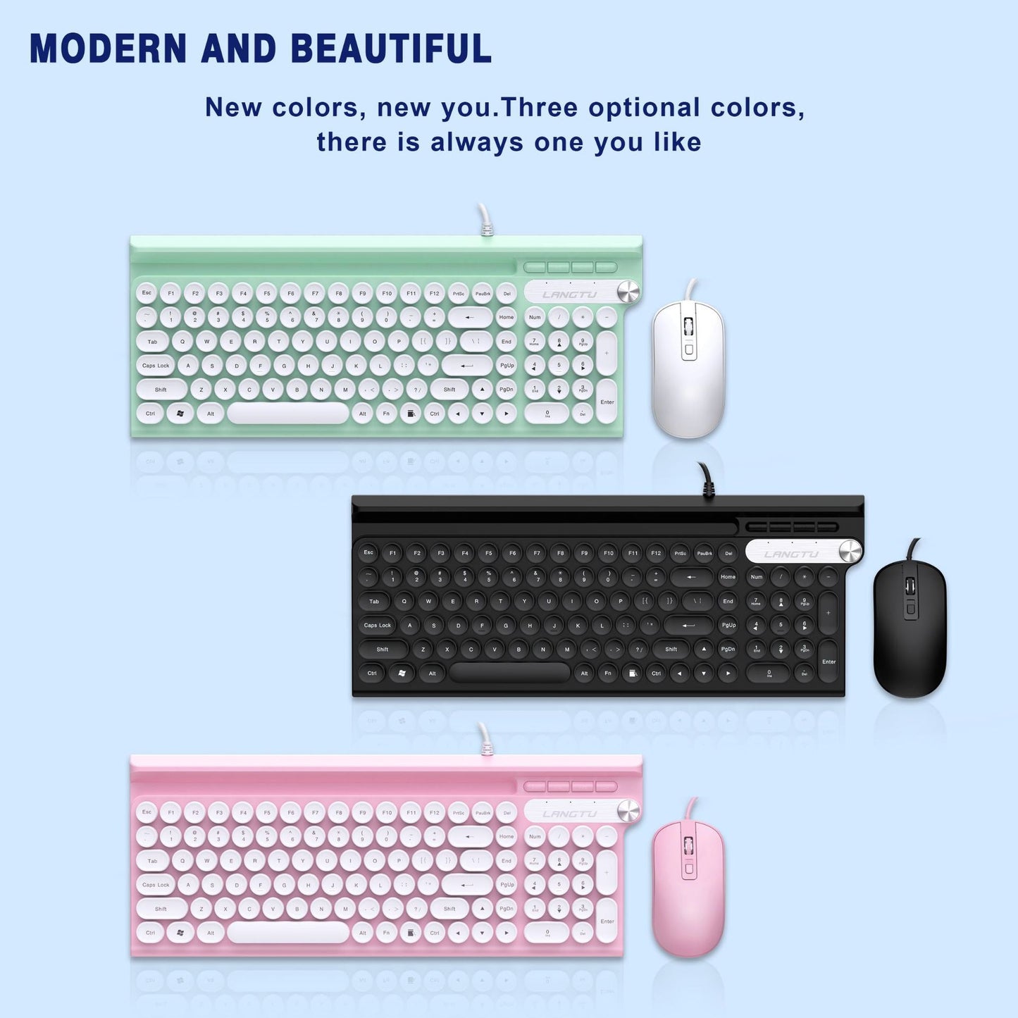 L3/L4 Wired Silent Punk Style Waterproof Keyboard And Mouse Set