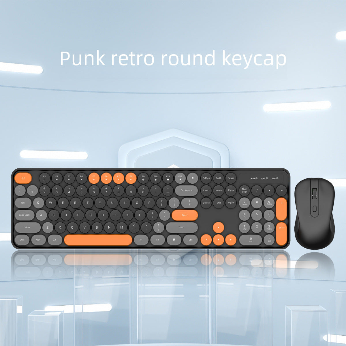 CK280 Wireless Keyboard And Mouse Set, Retro Round Keycap, Silent Type