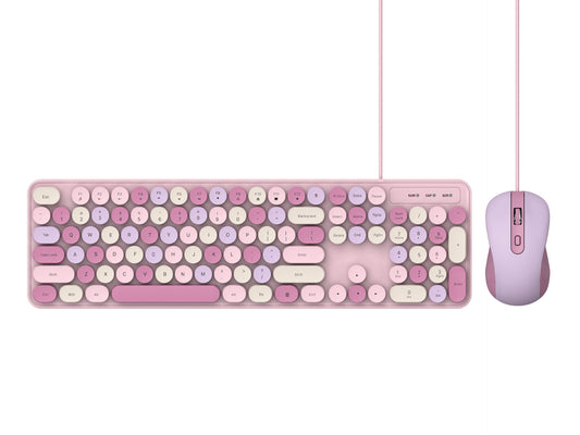 Customized 2.4G Wireless Pink Keyboard And Mouse Set