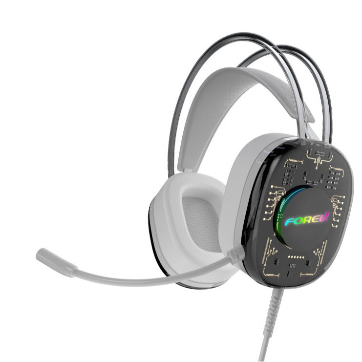 Transparent Luminous Wired 7.1-Channel Headset, Wire-Controlled G92 Co-Branded Gaming Headset With Microphone