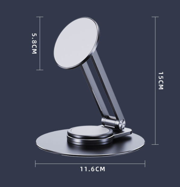 Adjustable Magnetic Desktop Phone Stand, Metal Design