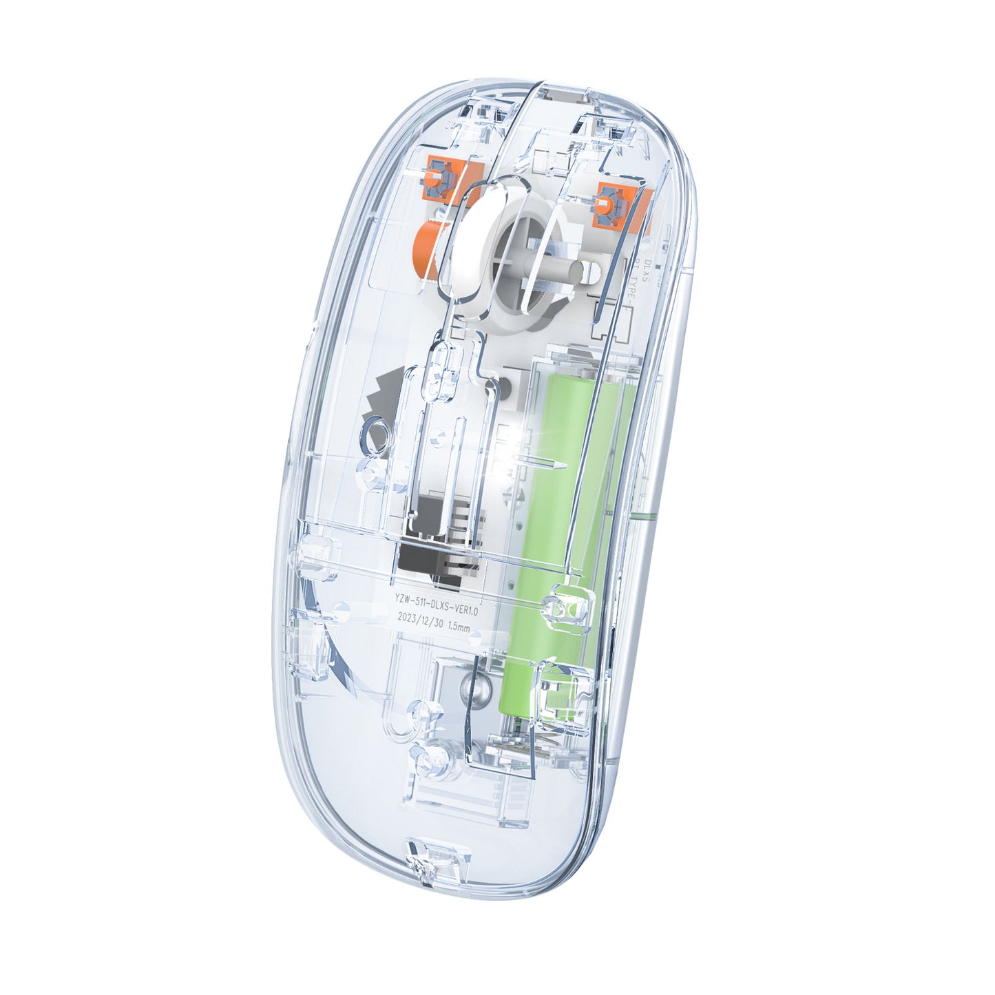 Transparent M80 Dual-Mode Wireless Mouse, Silent Design