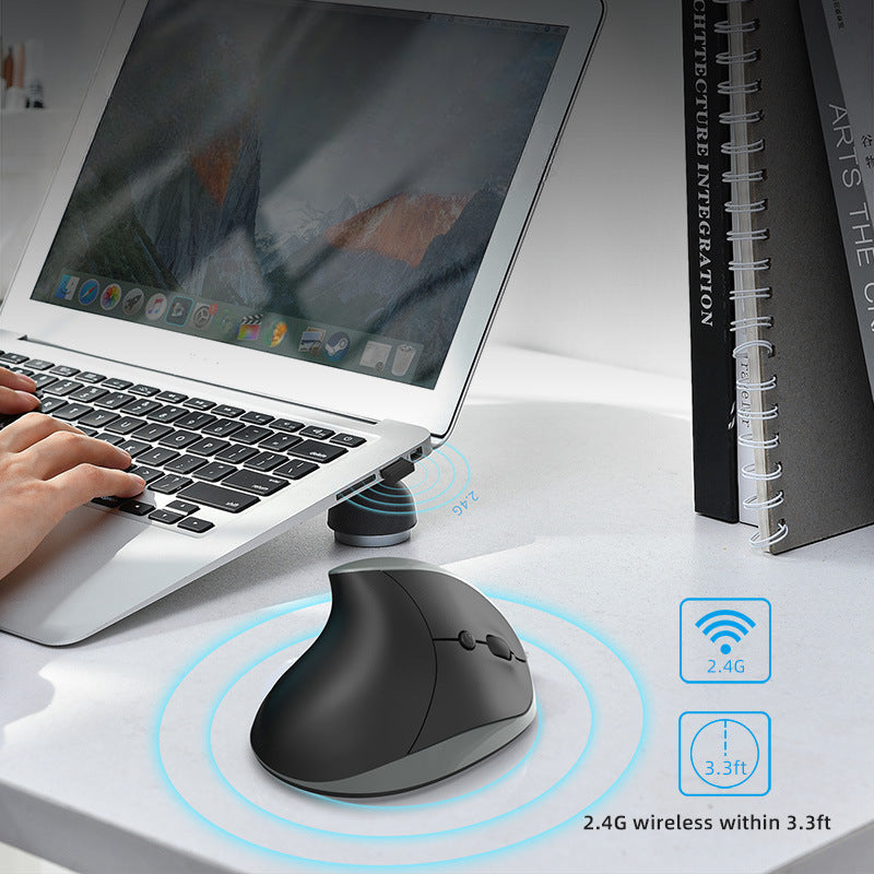 Silent 2.4G Wireless Vertical Mouse, Rechargeable 600mAh, Ergonomic Design