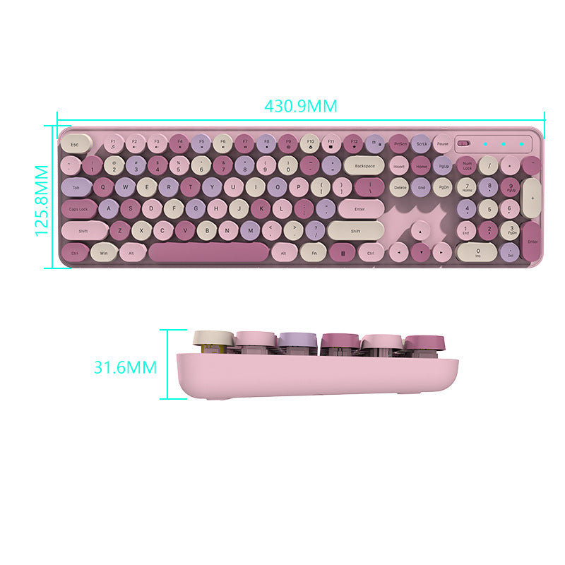 Customized 2.4G Wireless Pink Keyboard And Mouse Set