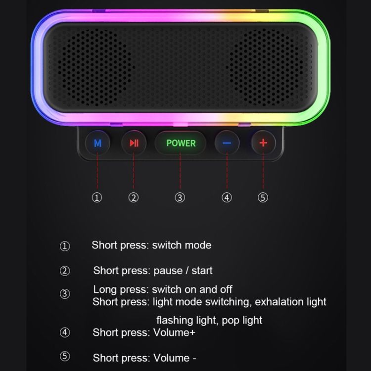 Dropshipping Wireless Speaker Subwoofer With Colorful Lights