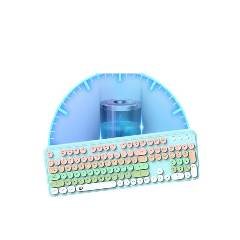 Retro Punk Keycap Wireless Keyboard And Mouse Set