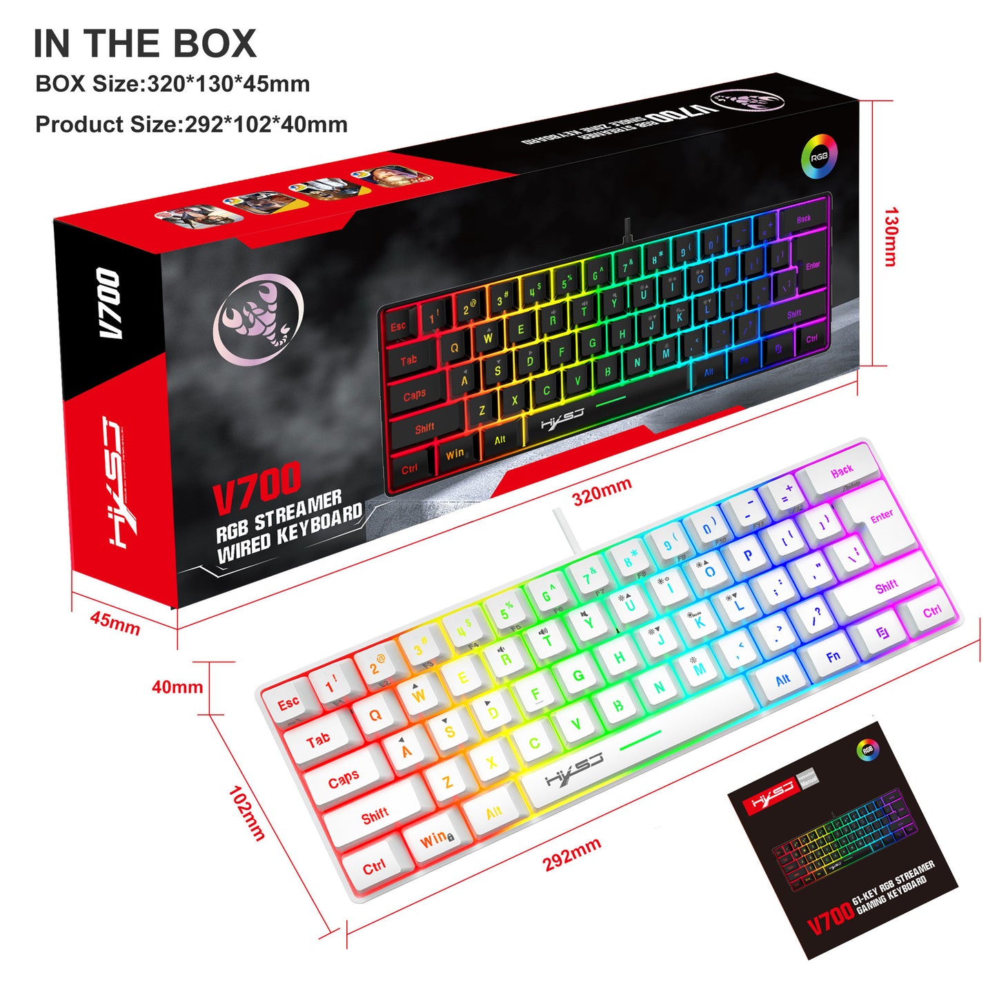 87-Key Wired Mechanical Keyboard, Red Switches, E-Sports And Office Use, Hot-Swappable, 20+ White Lighting Modes