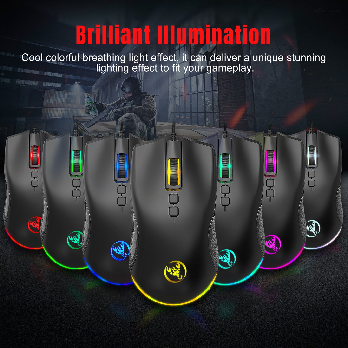 Wired One-Handed Keyboard And Mouse Set With Game Converter