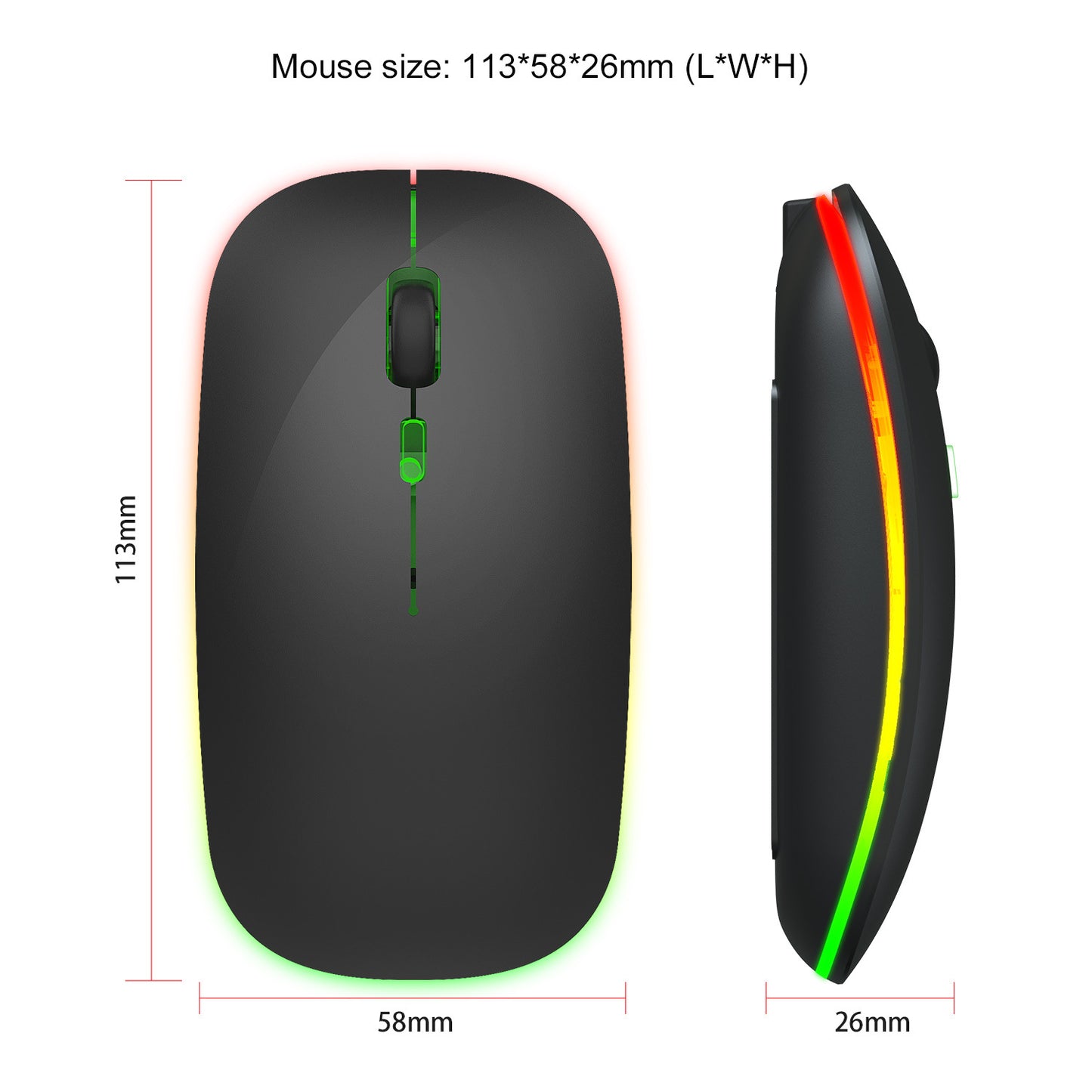 Bluetooth Dual-Mode 2.4G RGB Wireless Mouse, Silent Design