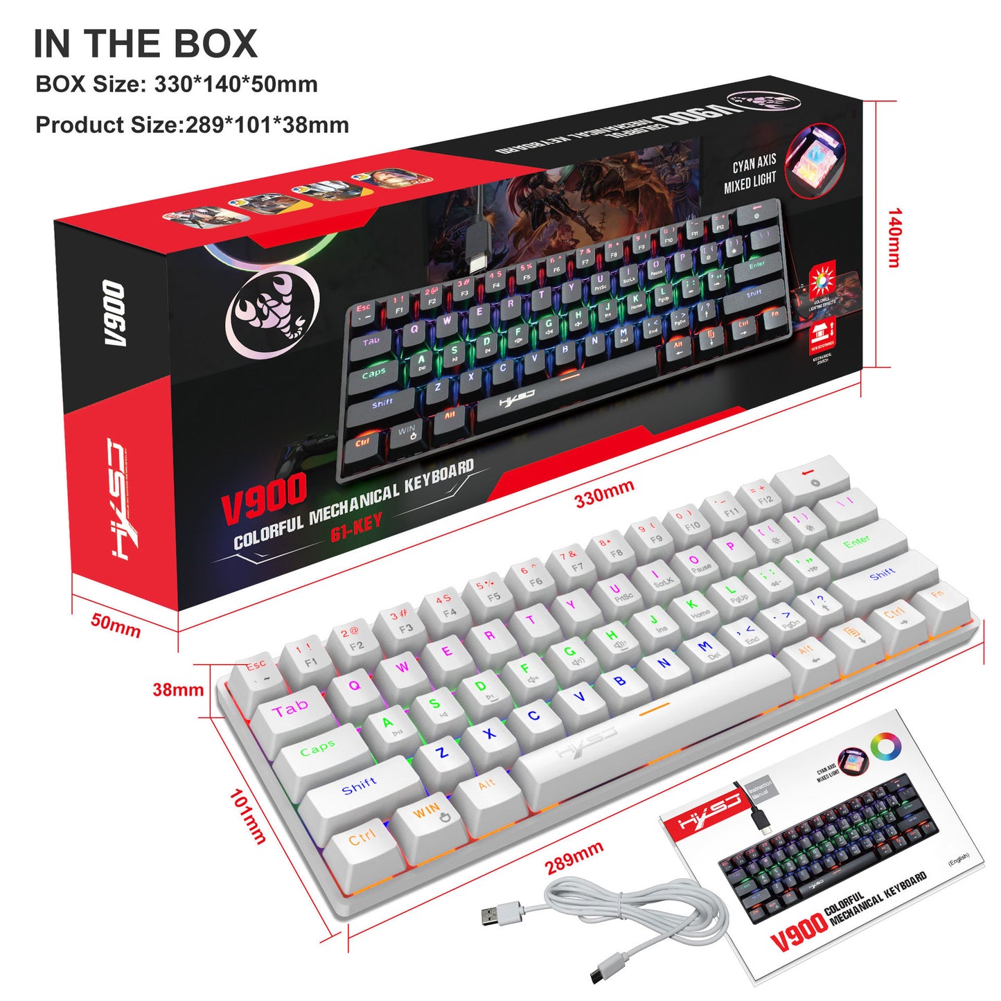 87-Key Wired Mechanical Keyboard, Red Switches, E-Sports And Office Use, Hot-Swappable, 20+ White Lighting Modes