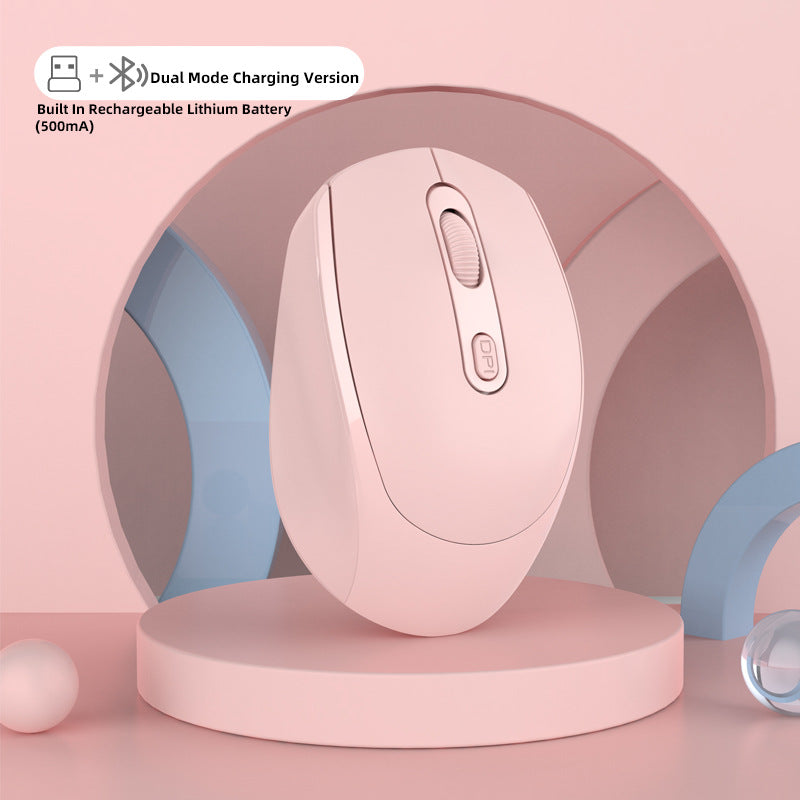 Dual-Mode Wireless Bluetooth Charging Mouse, Built-In 500mAh Battery, Multiple Versions, Ergonomic Design