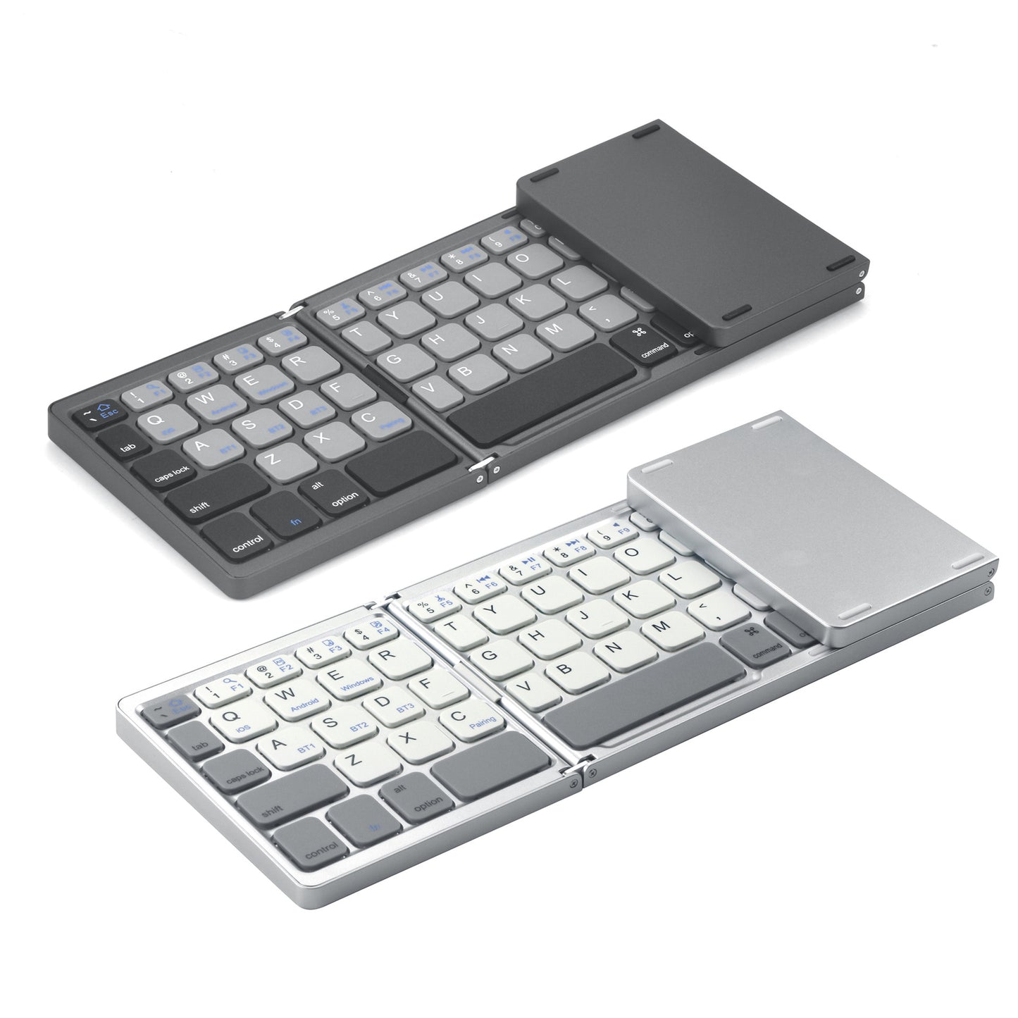 Wireless Foldable Bluetooth Keyboard With Touch Mouse, 64 Keys, Portable, Universal For Three Systems, Tablets, And Phones