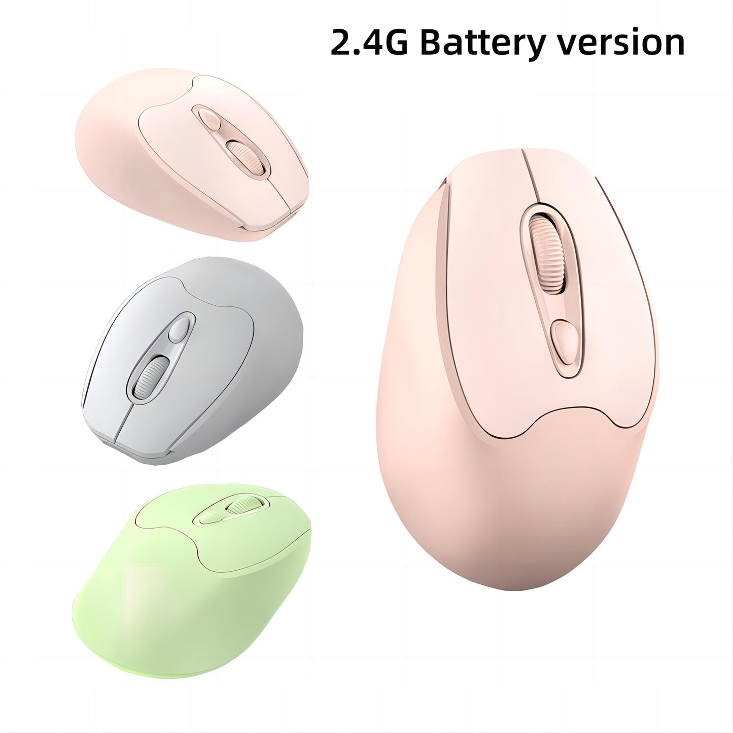 2.4G Wireless Mouse, Silent Buttons, 4D Matte Finish, 1600 DPI, ABS Office Mouse