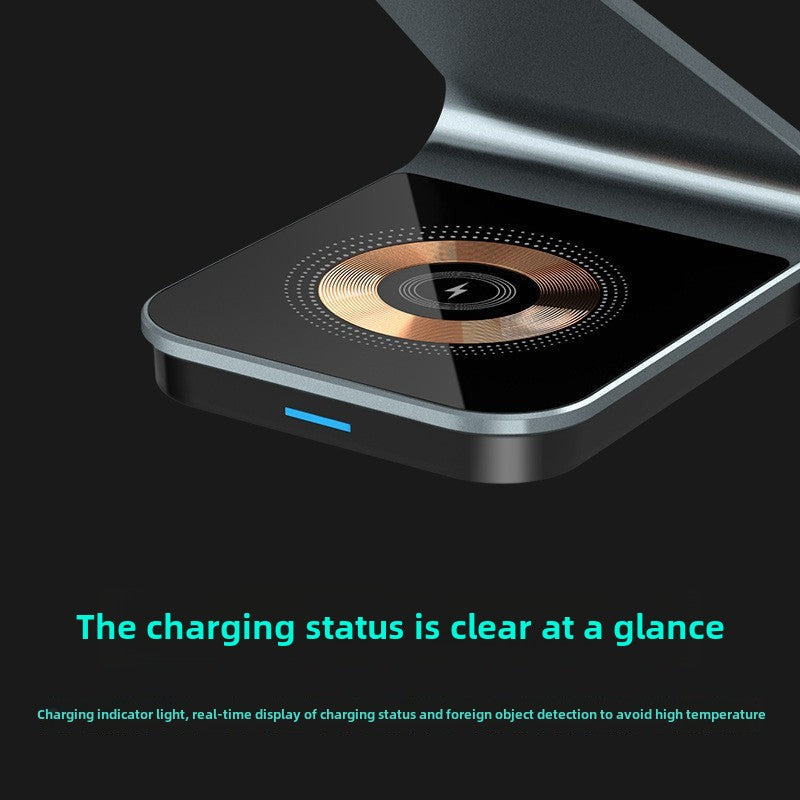 Popular Magnetic 3-in-1 Wireless Charger, Desktop Multi-Functional Folding Wireless Charging Phone Holder For Apple